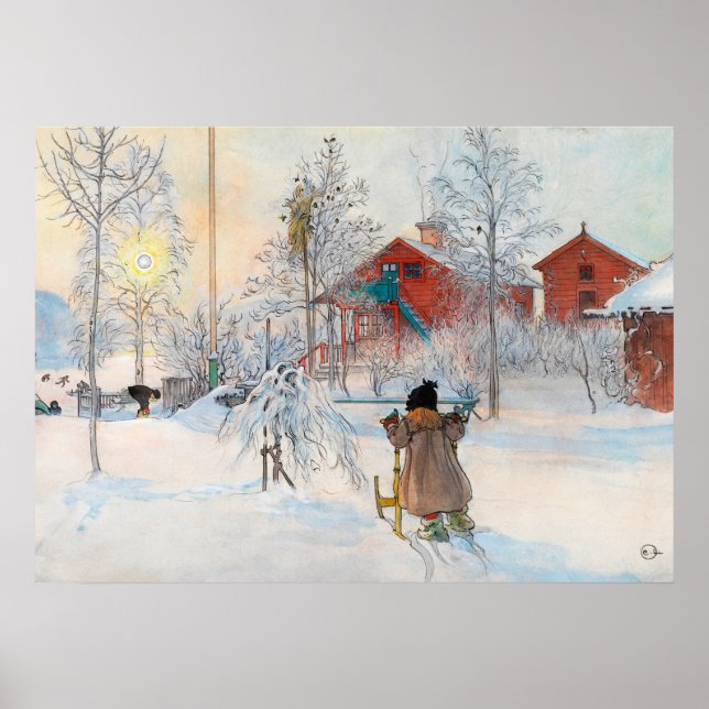 Póster El yard y Washhouse, 1895 por Carl Larsson (Frente)