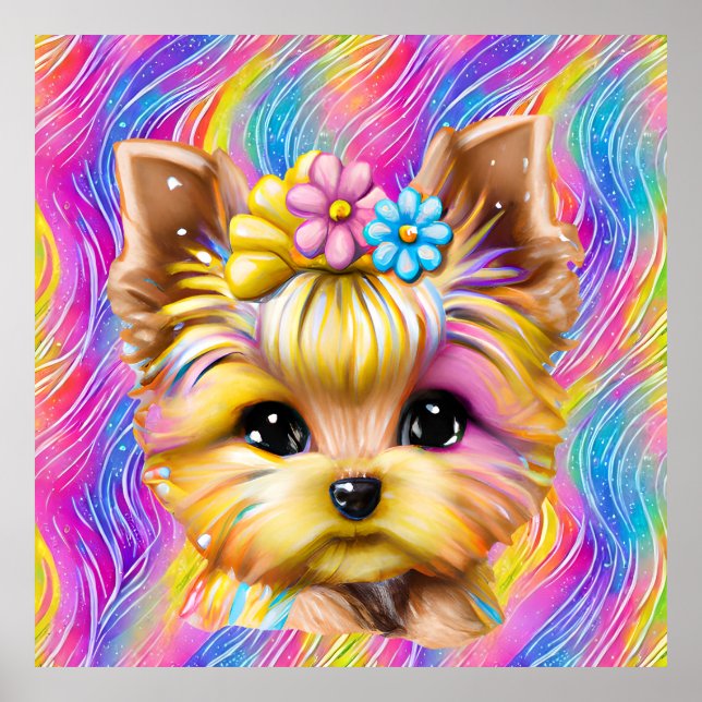 Póster El yorkie dulce y adorable (Frente)
