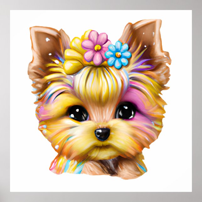 Póster El yorkie dulce y adorable (Frente)