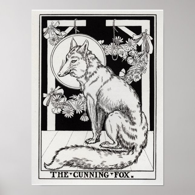 Póster El Zorro Cunning- "Cien fábulas de La Fontaine" (Frente)