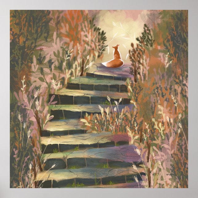 Póster El zorro en el jardín encantado (Frente)