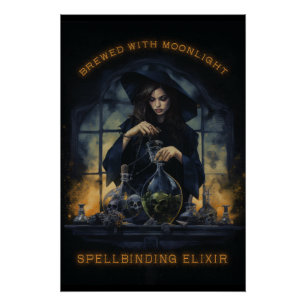 Póster Elaborado Con Elixir Witch De Fijación De La Luna