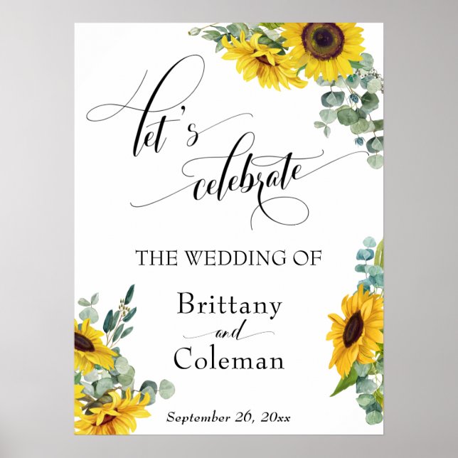 Póster Elaborar tipografía floral celebremos el Rótulo (Frente)