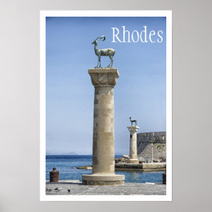 Póster Elafos y Elafina, Rhodes, Poster de Grecia