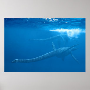 Póster Elasmosauro: serie de antiguos monstruos marinos
