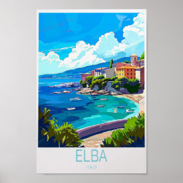 Póster Elba Italia Personalizado Cartel de viaje Italia V