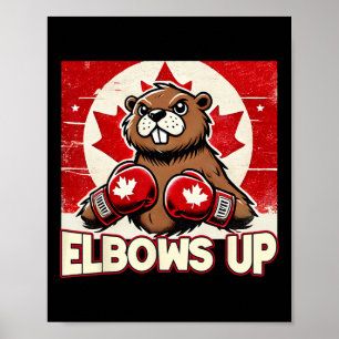 Póster Elbows Up Canada Canada Counter Tarifas Beaver B
