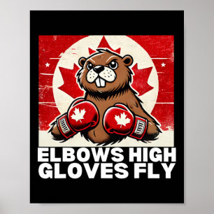 Póster Elbows Up Canada Canada Counter Tarifas Beaver B