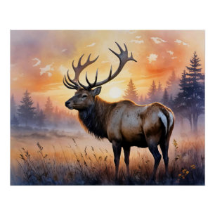Póster Elca acuarela al amanecer