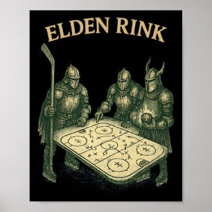 Póster Elden Rink Caballero de Hockey Divertido Parodia F