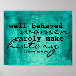 Póster Eleanor Roosevelt cita a la poster de las mujeres