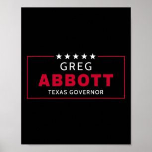 Póster Elección de Greg Abbott Gobernador de Texas Republ