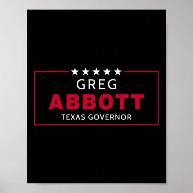Póster Elección de Greg Abbott Gobernador de Texas Republ (Frente)