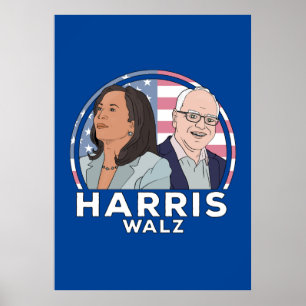 Póster Elección de Harris Walz