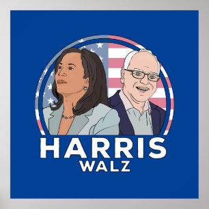 Póster Elección de Harris Walz