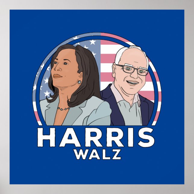 Póster Elección de Harris Walz (Frente)