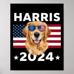 Póster Elección Kamala Harris 2024 Golden Retriever Dog U