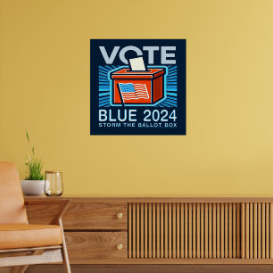 Póster Elección presidencial 2024 con voto azul