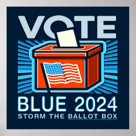 Póster Elección presidencial 2024 con voto azul
