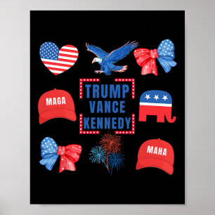 Póster Elección Presidencial Trump Vance Kennedy Coqueta
