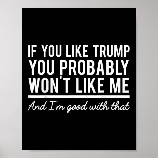 Póster Elecciones 2020 Si Te Gusta Trump Probablemente No (Frente)