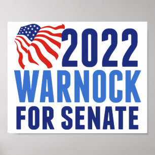Póster Elecciones al Senado de EE. UU. de Warnock en Geor