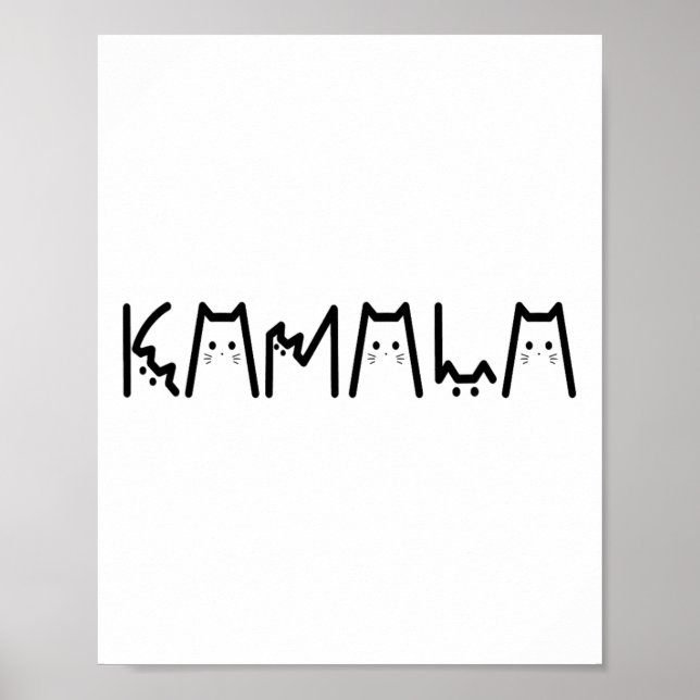 Póster Elecciones de 2024 de Harris Cat Lettering Positiv (Frente)