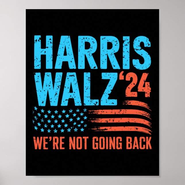 Póster Elecciones de 2024 Kamala Harris Tim Waltz 2024 (Frente)