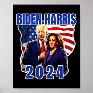 Póster Elecciones de Biden Harris por la Bandera Estadoun