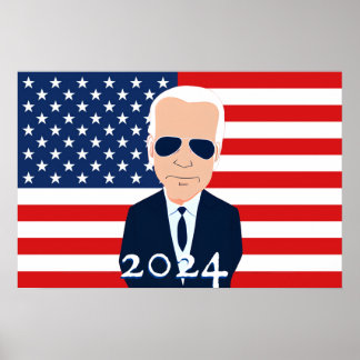 Póster Elecciones de Joe Biden Bandera Americana 2024