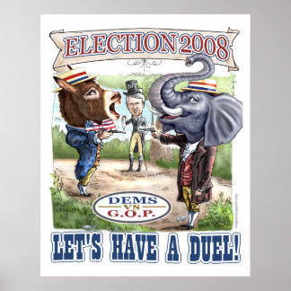 Póster Elecciones masivas de duelo político 2008