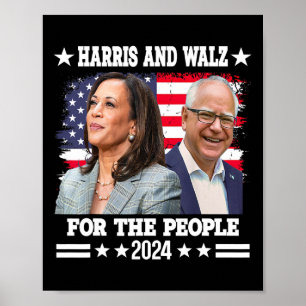 Póster Elecciones Walz 2024 Kamala Harris Tim Waltz
