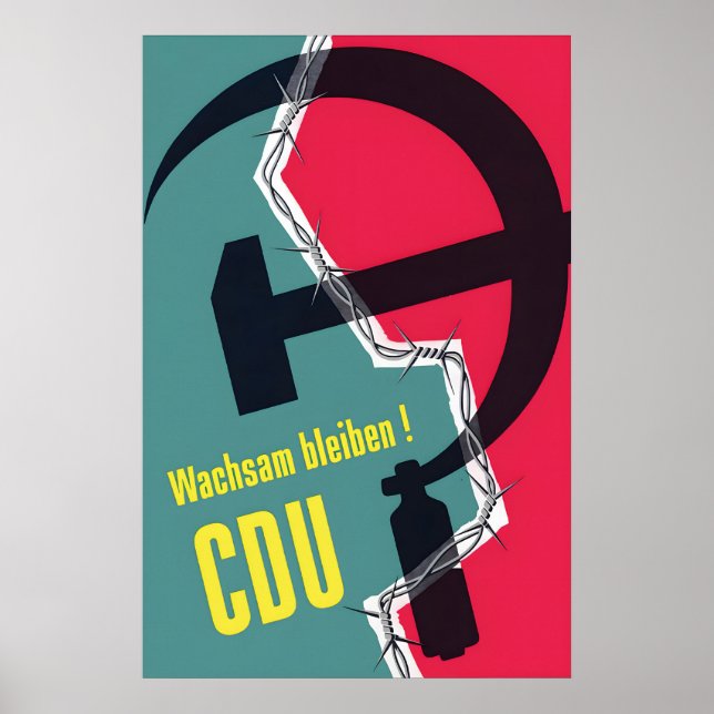 Póster electoral alemán de 1953 CDU En estado de a (Frente)