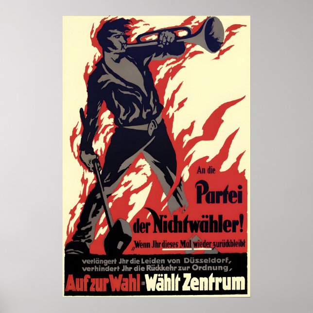 Póster electoral alemán Zentrum Los no votantes va (Frente)