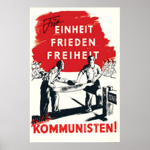 Póster electoral Alemania (1946) Por la unidad, la