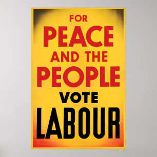 Póster electoral británico Por la paz y el pueblo
