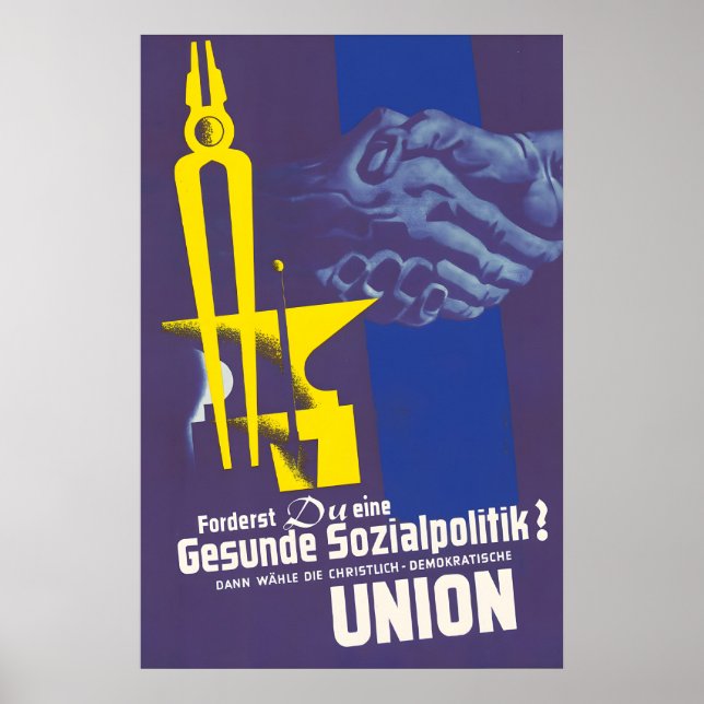 Póster electoral de la CDU de 1946 ¿Estás exigiend (Frente)