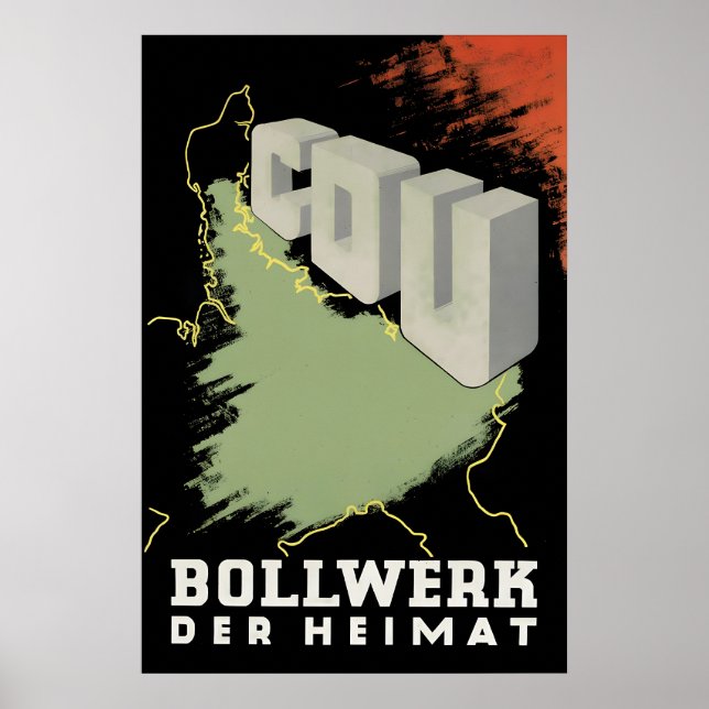Póster electoral de la CDU de 1949 Baluarte de la  (Frente)