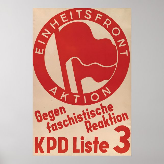 Póster electoral del KPD alemán unidos contra el f (Frente)