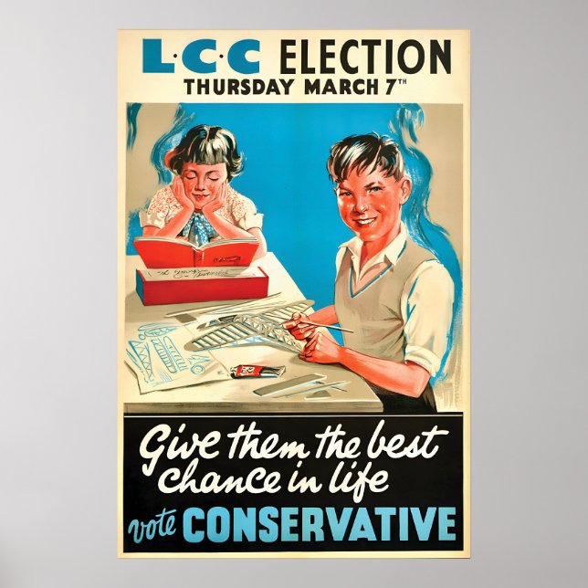 Póster electoral del Partido Conservador Británico (Frente)
