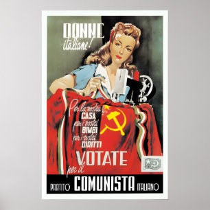 Póster electoral ¡Mujeres de Italia! Por tu casa
