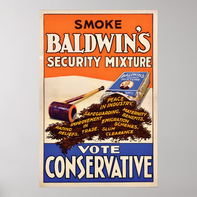 Póster electoral Partido Conservador Británico Fum (Frente)