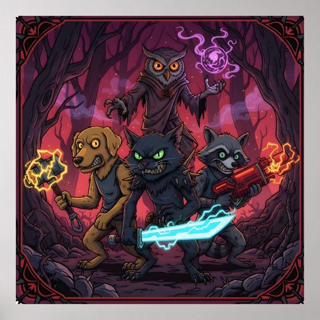 Póster Electric Fantasy Animal Warrior Art (Frente)
