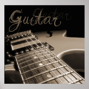 Póster Electric Guitar 2 - Brown