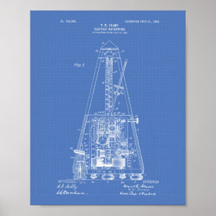 Póster Electric Metronome 1903 Patent Art Blueprint