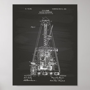 Póster Electric Metronome 1903 Patent Art Chalkboard