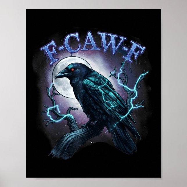 Póster Electric Raven F-caw-f Halloween Moon  (Frente)