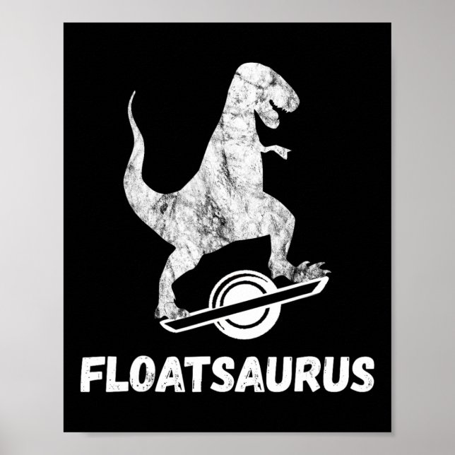 Póster Electric Skateboard Float T-rex Saurus One Wheel V (Frente)