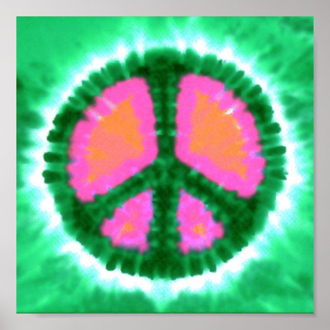 Póster Electric Tie-Dye Peace Sign (Frente)