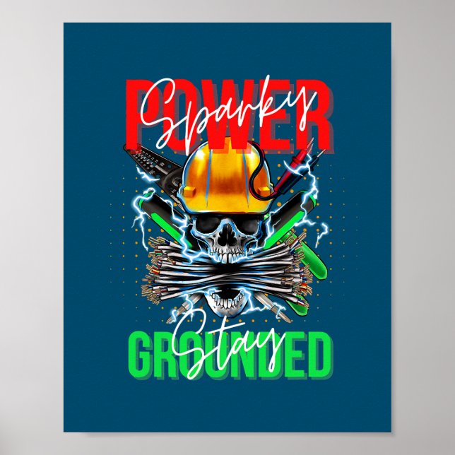 Póster Electrician Electrical Engineer Cable Lineman (Frente)